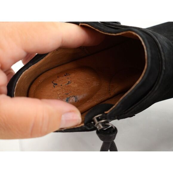 Sofft Buckle Strap Black Leather Boots Alvie Ankle Bootie Size 7 M Western - Picture 9 of 12